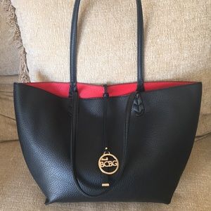 BCBG Reversible Tote Black/Red